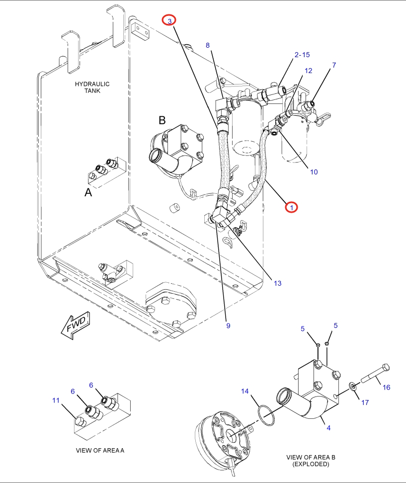 Caterpillar CAT®316F L installation diagram showing hydraulic hose 269-9778 at Pipe No. 3