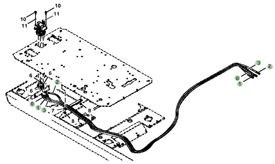 Hitachi ZX470LC-6 installation diagram showing hydraulic hose 4709481 at Pipe No. 3