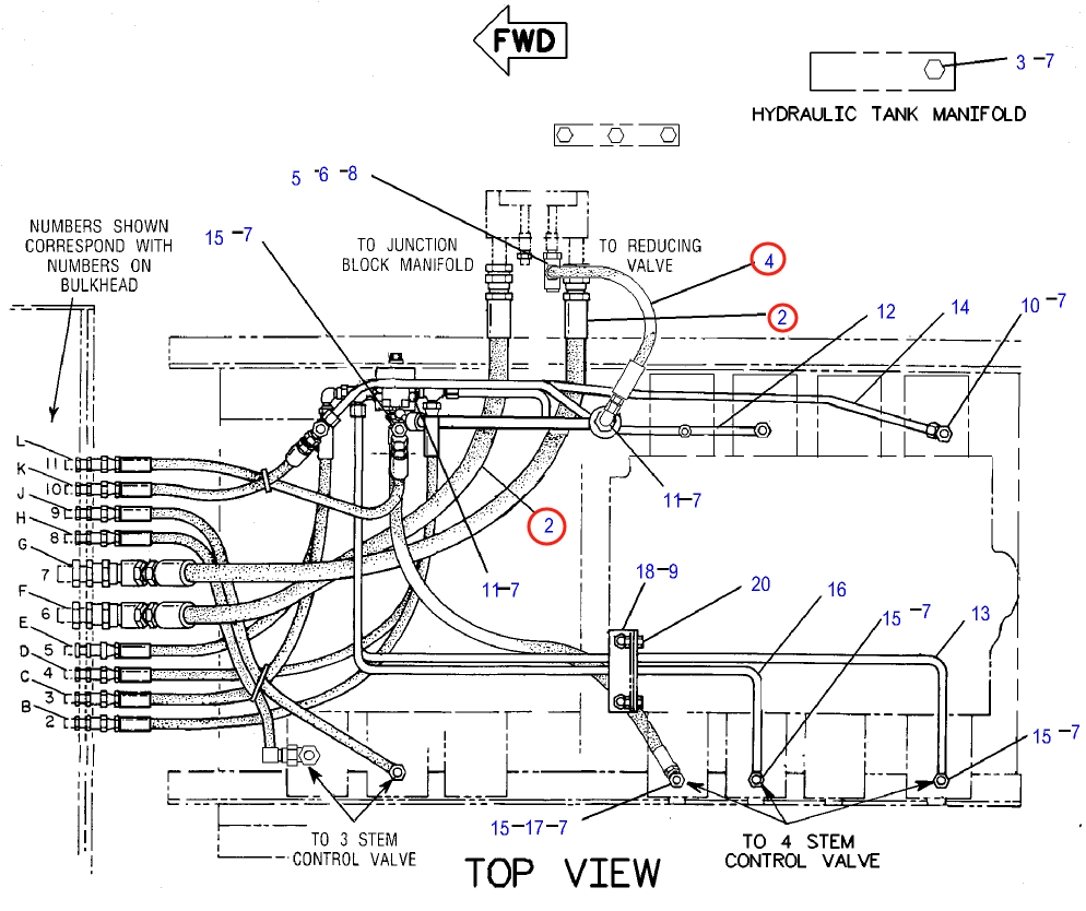 Caterpillar CAT®231D installation diagram showing hydraulic hose 1V-9721 at Pipe No. 4