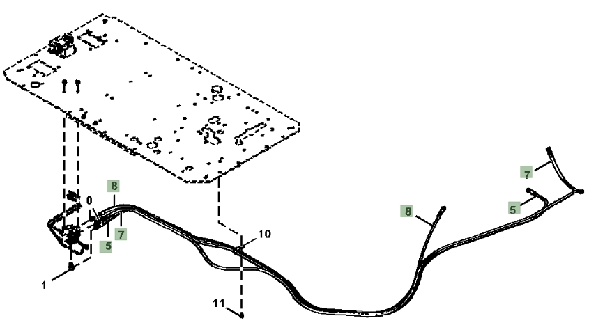 Hitachi ZX350LC-5G installation diagram showing hydraulic hose 4710123 at Pipe No. 7