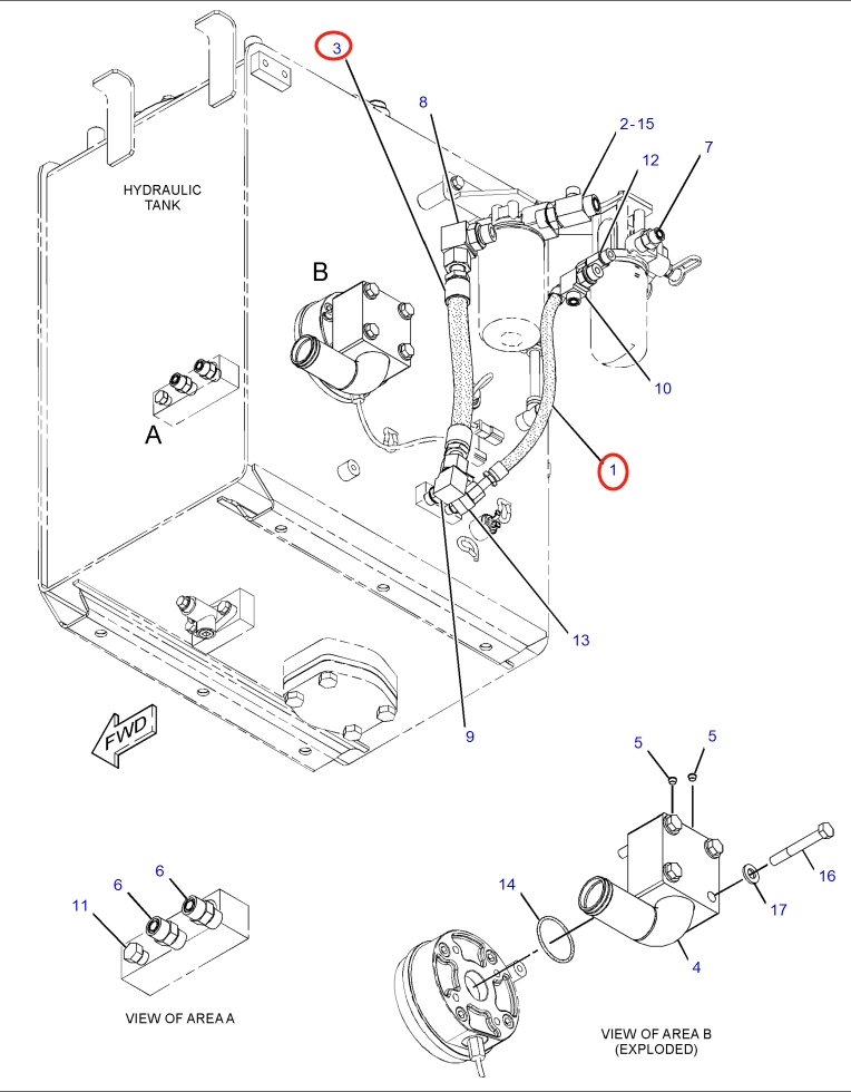 Caterpillar CAT®316F installation diagram showing hydraulic hose 269-9778 at Pipe No. 3