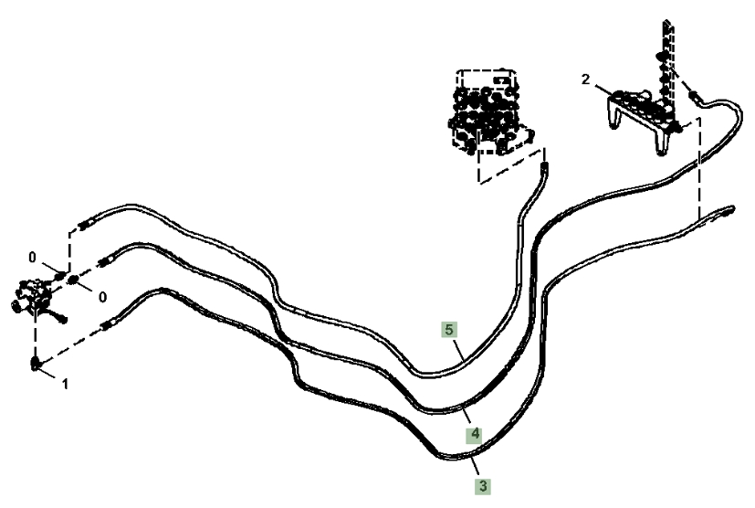 Hitachi ZX160LC-5G installation diagram showing hydraulic hose 4451006 at Pipe No. 3