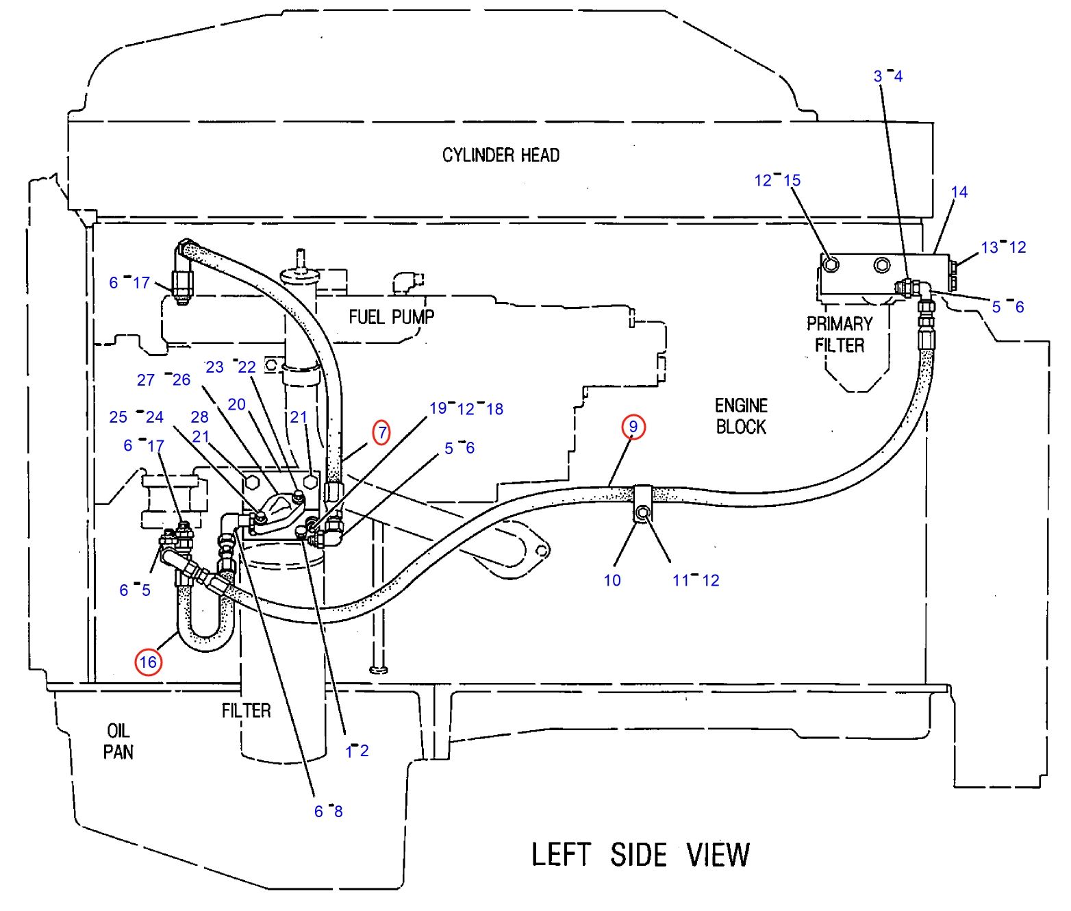 Caterpillar CAT®245B installation diagram showing hydraulic hose 9N-3370 at Pipe No. 16