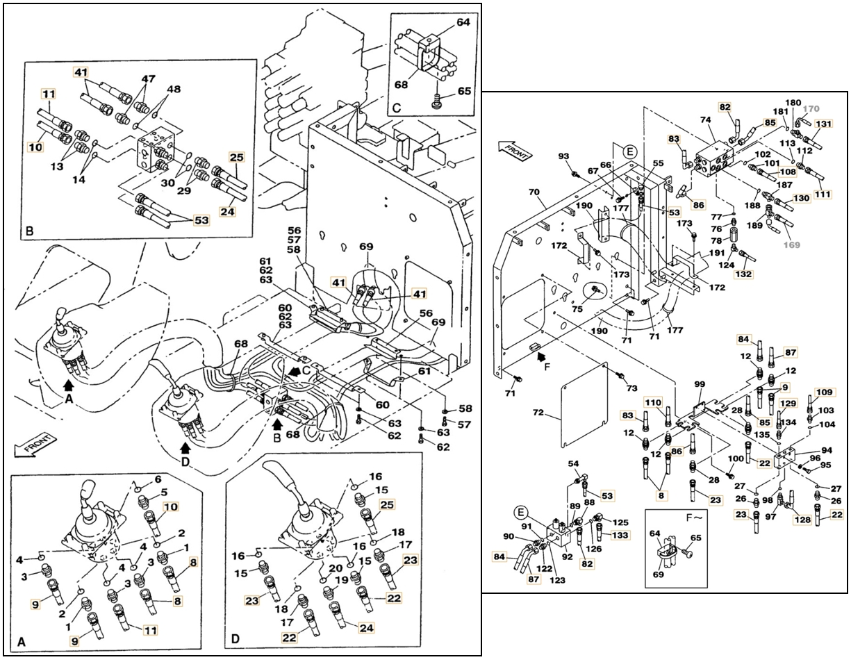 Case CX210 installation diagram showing hydraulic hose KRJ4336 at Pipe No. 8