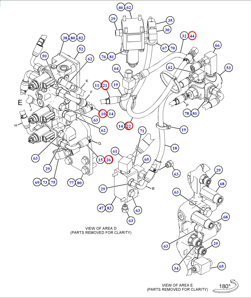Caterpillar CAT®316F installation diagram showing hydraulic hose 4I-6248 at Pipe No. 10
