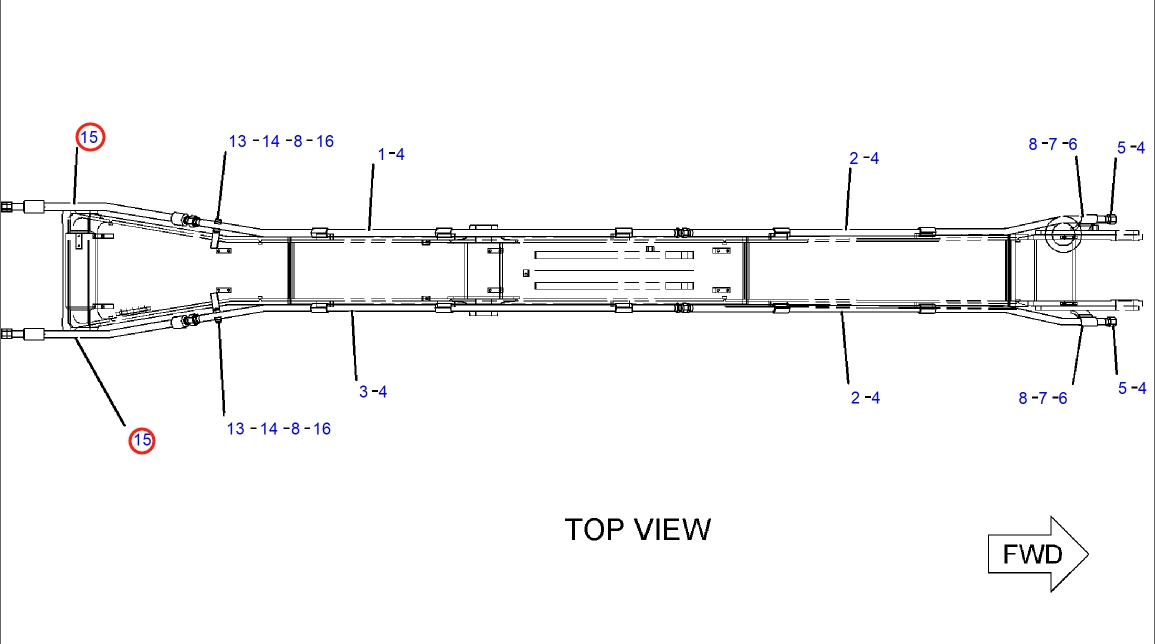 Caterpillar CAT®318C installation diagram showing hydraulic hose 240-5718 at Pipe No. 15