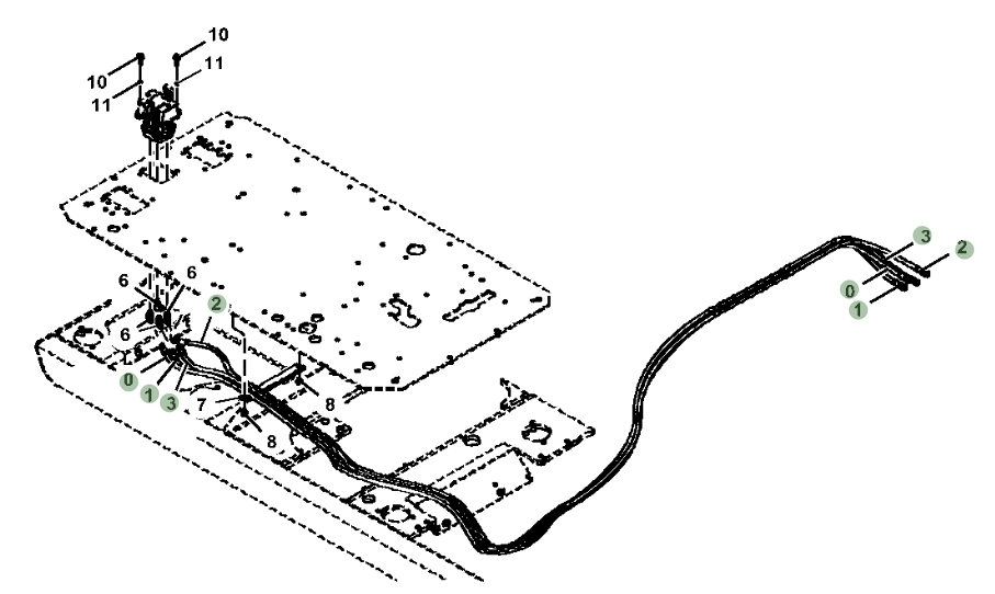 Hitachi ZX470-5A installation diagram showing hydraulic hose 4709479 at Pipe No. 1