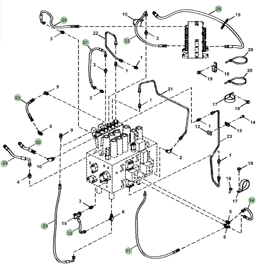 Hitachi ZX160LC-5G installation diagram showing hydraulic hose 4600528 at Pipe No. 25