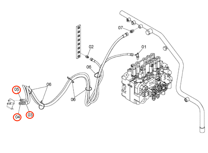 Hitachi ZX210W-3 installation diagram showing hydraulic hose 4674168 at Pipe No. 4A