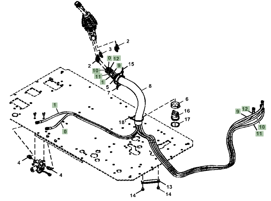 Hitachi ZX300LC-6N installation diagram showing hydraulic hose 4707586 at Pipe No. 10
