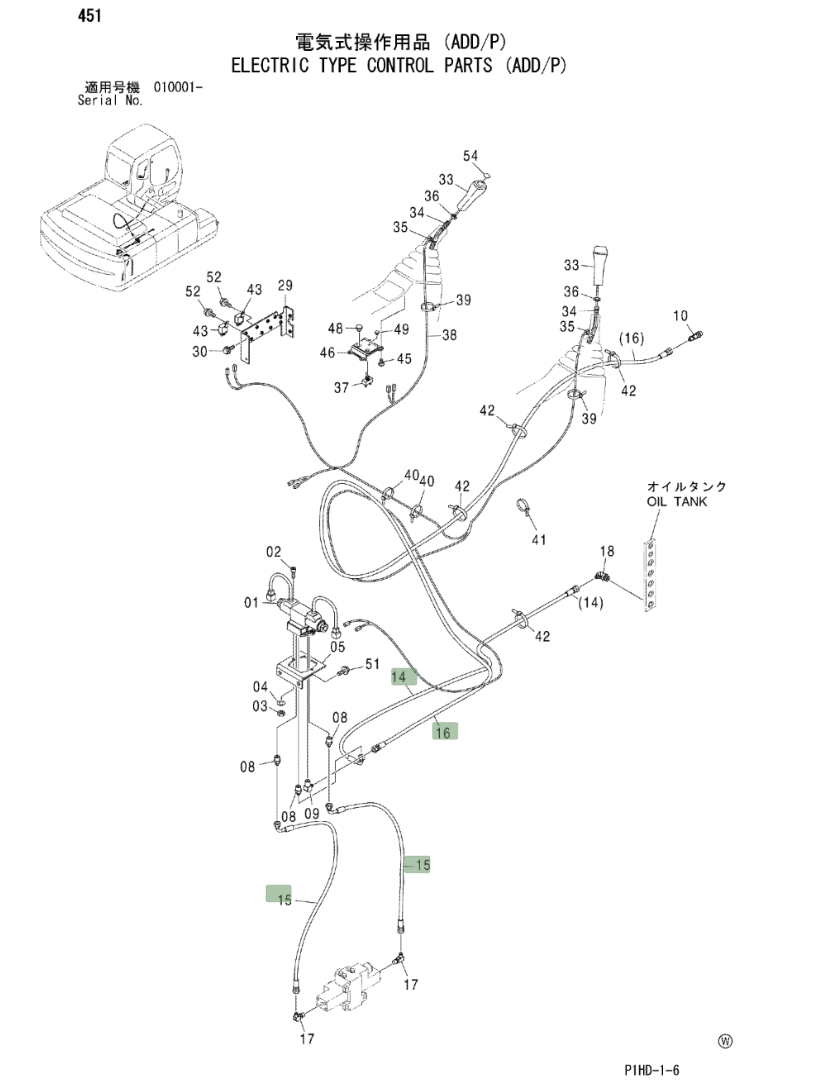Hitachi ZX240 installation diagram showing hydraulic hose 4366894 at Pipe No. 15