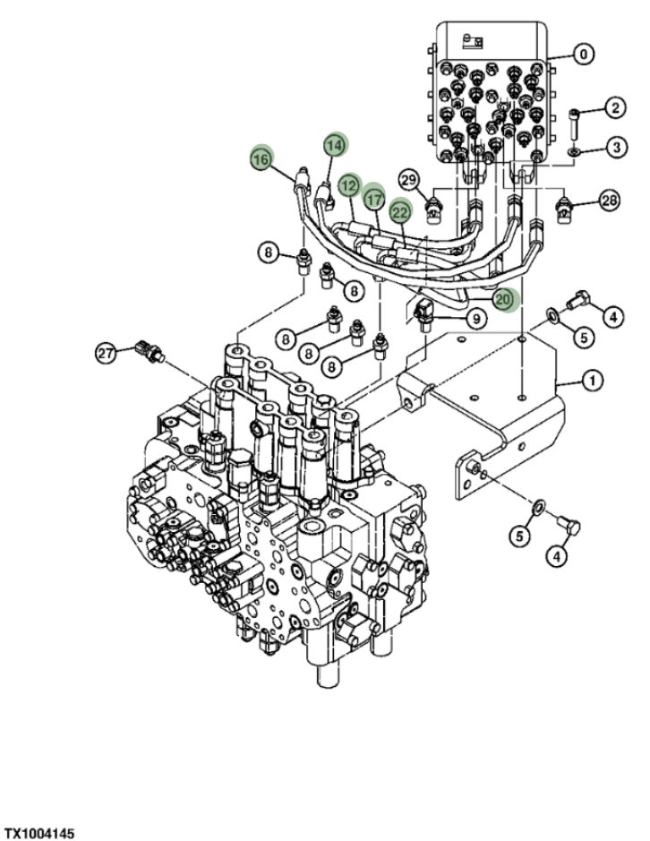 Hitachi ZX210F-3 installation diagram showing hydraulic hose 4630940 at Pipe No. 16