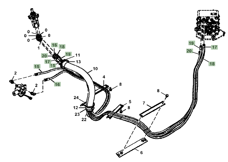 Hitachi ZX160LC-5N installation diagram showing hydraulic hose 4450437 at Pipe No. 17
