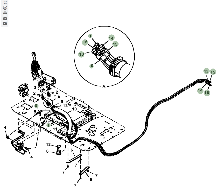 Hitachi ZX670LC-5G installation diagram showing hydraulic hose 4649317 at Pipe No. 0
