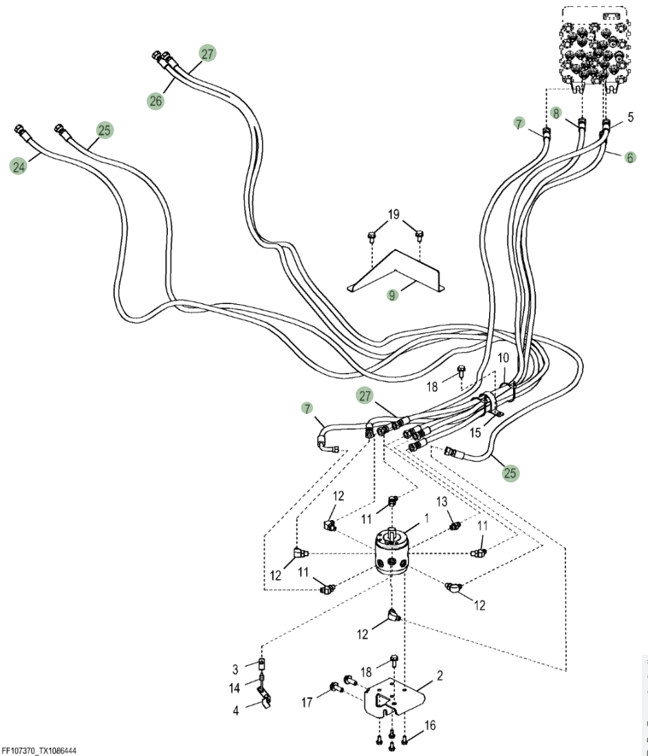 Hitachi ZX250LC-5N installation diagram showing hydraulic hose 4656530 at Pipe No. 27