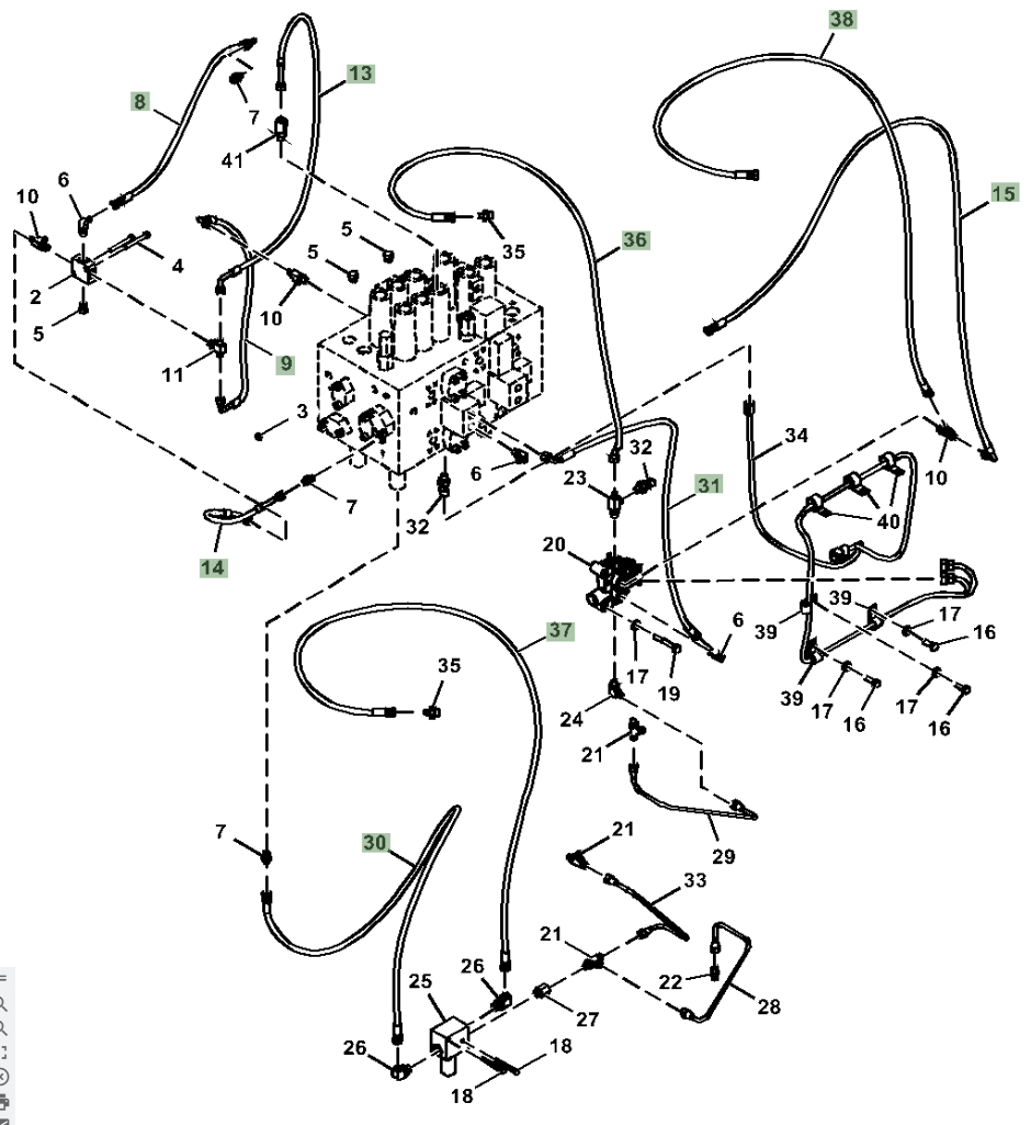 Hitachi ZX290LC-5N installation diagram showing hydraulic hose 4648918 at Pipe No. 9