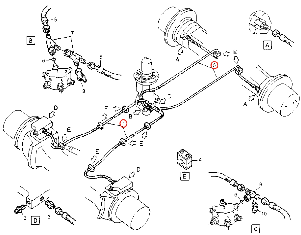 Caterpillar CAT®206B installation diagram showing hydraulic hose 8U-4540 at Pipe No. 1