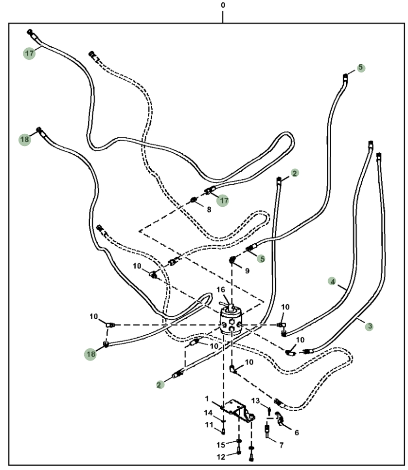 Hitachi ZX130-5G installation diagram showing hydraulic hose 4664513 at Pipe No. 3