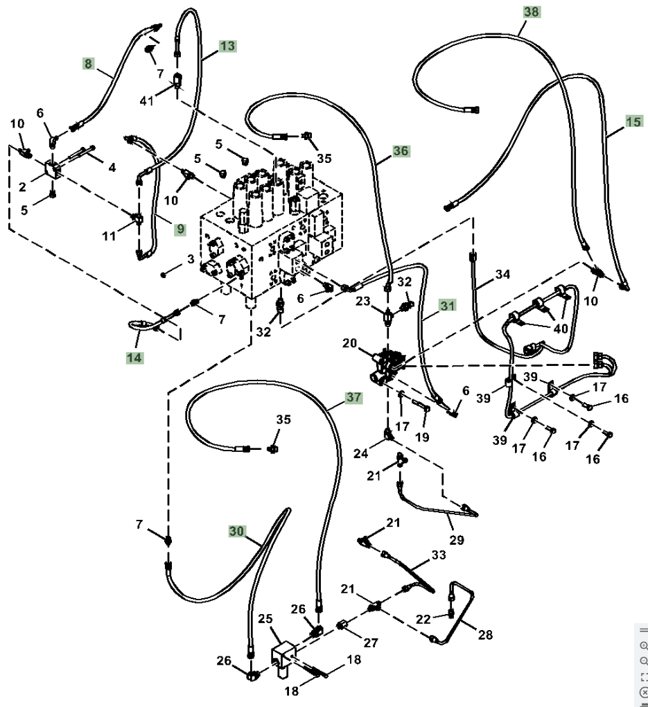 Hitachi ZX250LC-5N installation diagram showing hydraulic hose 4648918 at Pipe No. 9