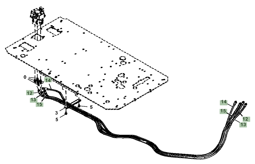 Hitachi ZX350LC-5N installation diagram showing hydraulic hose 4655171 at Pipe No. 13