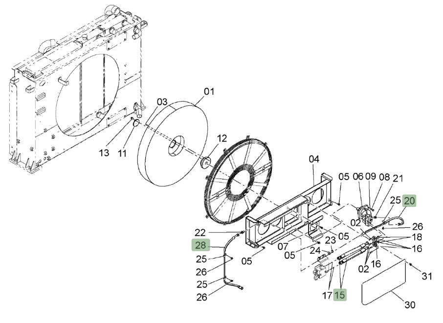 Hitachi ZX650LC-3 installation diagram showing hydraulic hose 4643870 at Pipe No. 15