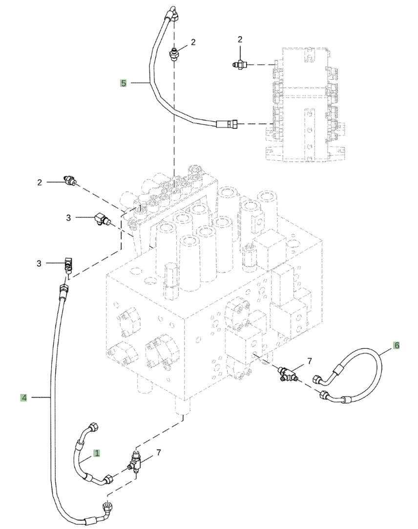 Hitachi ZX250LC-6N installation diagram showing hydraulic hose 4630946 at Pipe No. 4