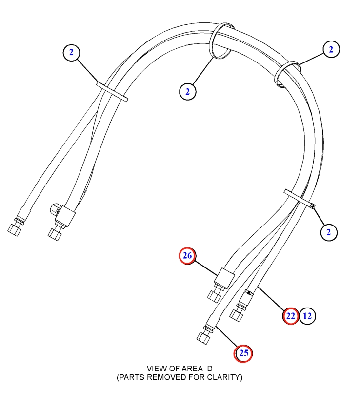 Caterpillar CAT®317 installation diagram showing hydraulic hose 600-5484 at Pipe No. 26