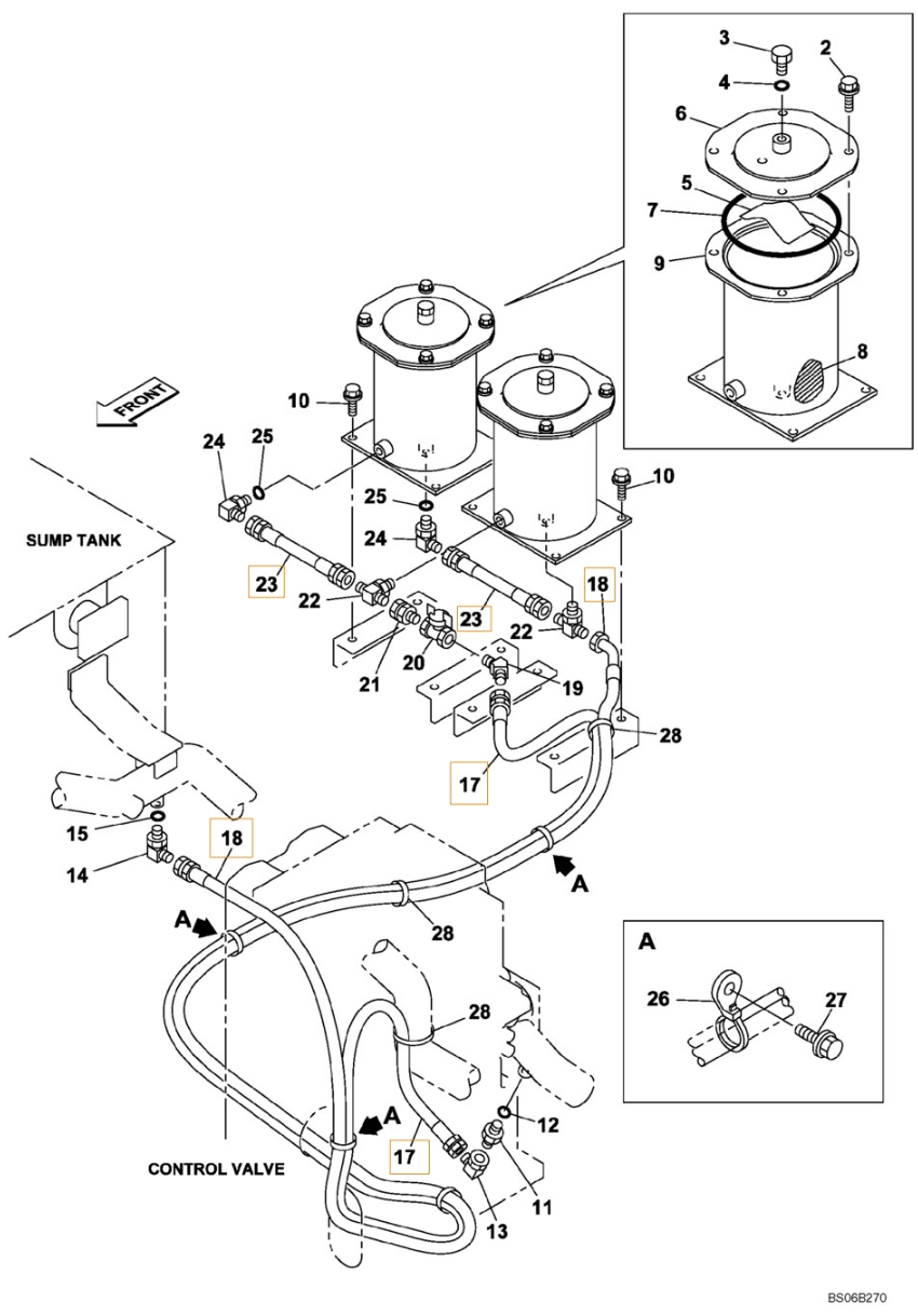 Case CX800 installation diagram showing hydraulic hose KHJ1766 at Pipe No. 17