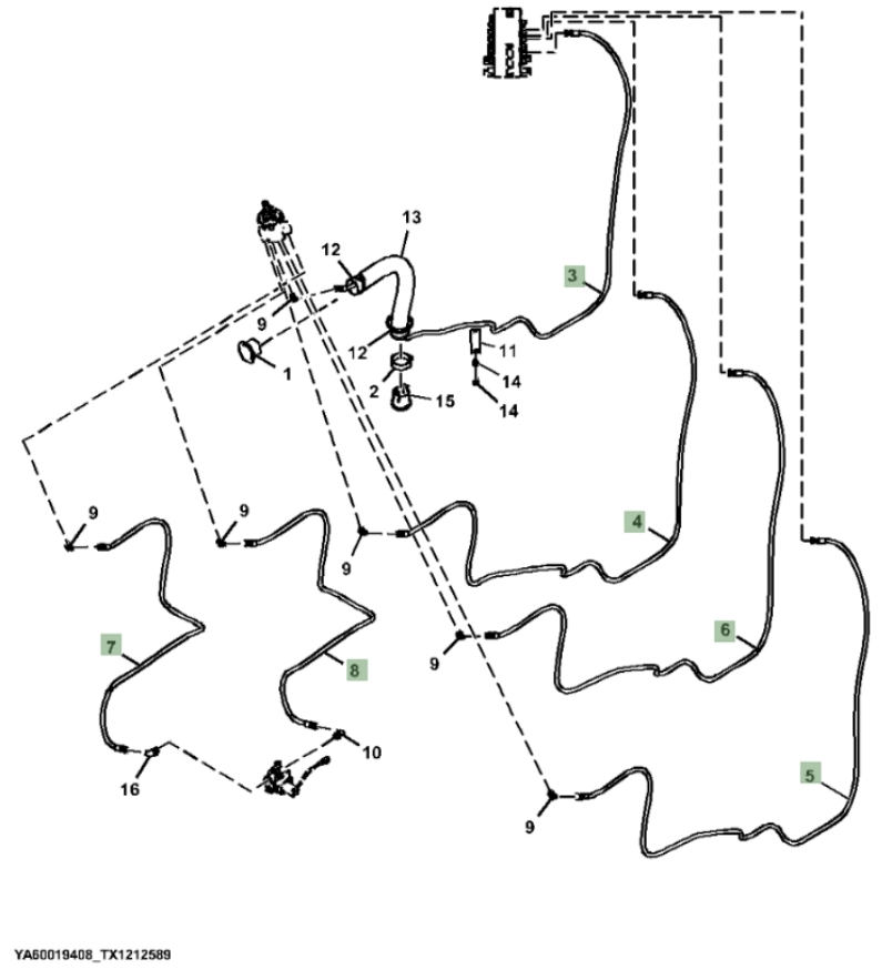 Hitachi ZX210FLC-LL-6N installation diagram showing hydraulic hose 4713021 at Pipe No. 7