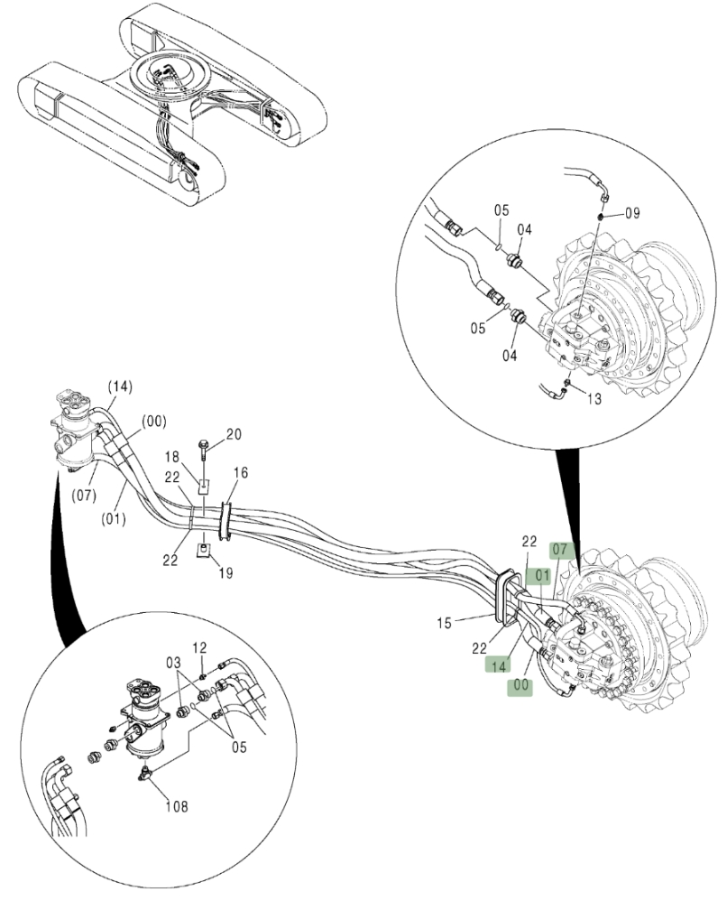Hitachi ZX370 installation diagram showing hydraulic hose 4292561 at Pipe No. 1