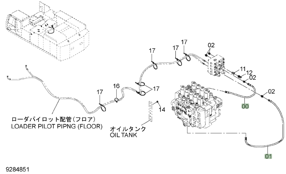 Hitachi ZX850LC-3 installation diagram showing hydraulic hose 4678315 at Pipe No. 0