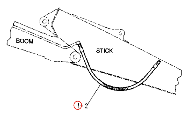 Caterpillar CAT®307-A installation diagram showing hydraulic hose 7I-0079 at Pipe No. 1