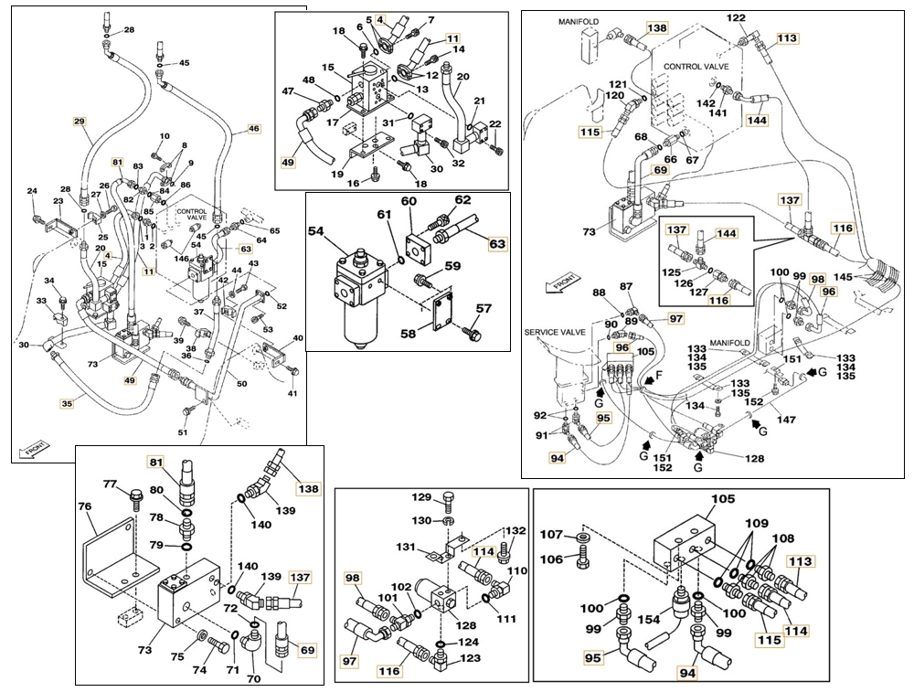 Case CX180 installation diagram showing hydraulic hose 159235A1 at Pipe No. 98
