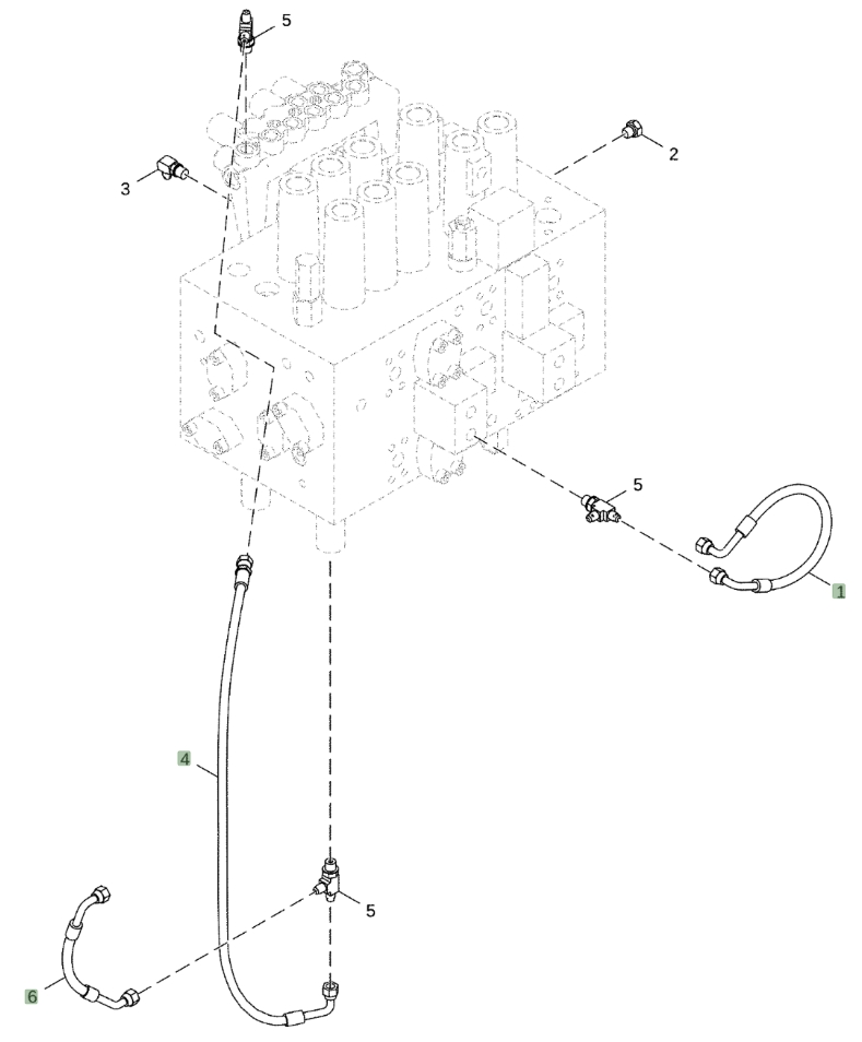 Hitachi ZX300LC-6N installation diagram showing hydraulic hose 4630946 at Pipe No. 4
