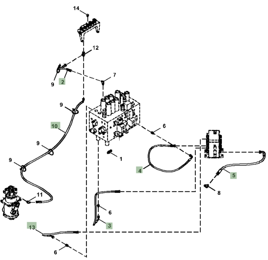 Hitachi ZX260F-LL-6N installation diagram showing hydraulic hose 4652299 at Pipe No. 5