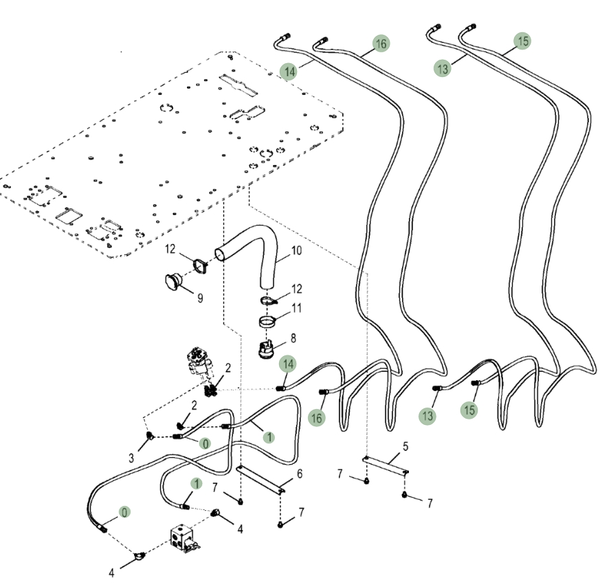 Hitachi ZX470LC-5G installation diagram showing hydraulic hose 4600795 at Pipe No. 13