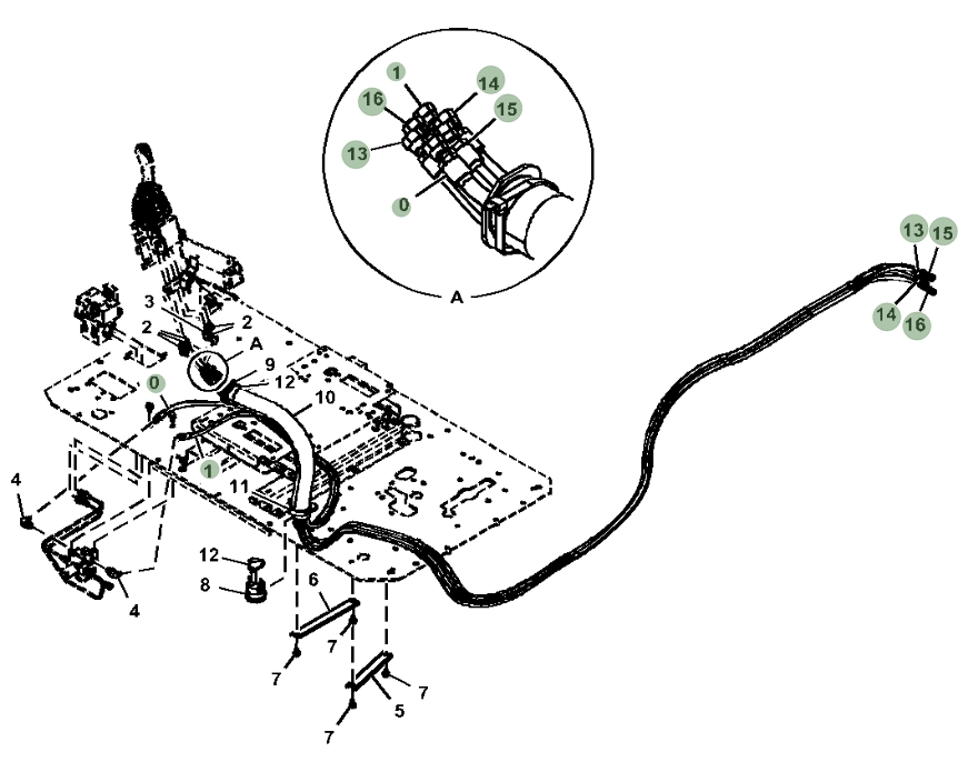 Hitachi ZX470LC-6 installation diagram showing hydraulic hose 4600795 at Pipe No. 13