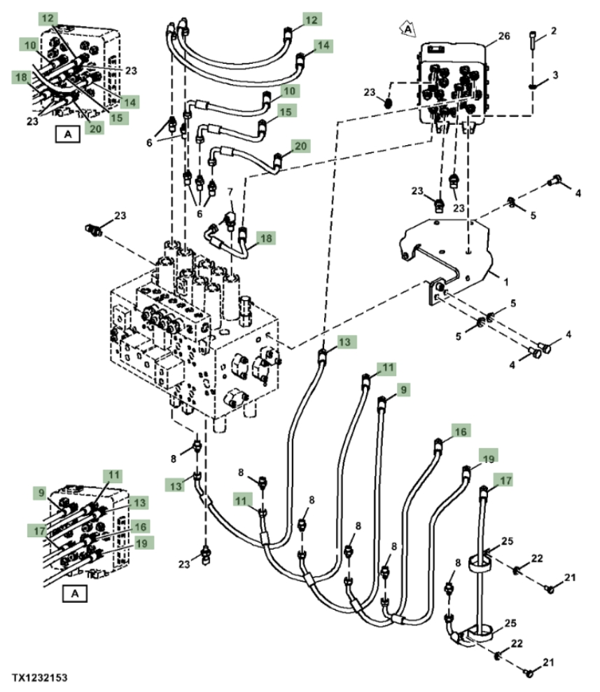 Hitachi ZX210FLC-LL-6N installation diagram showing hydraulic hose 4630938 at Pipe No. 10