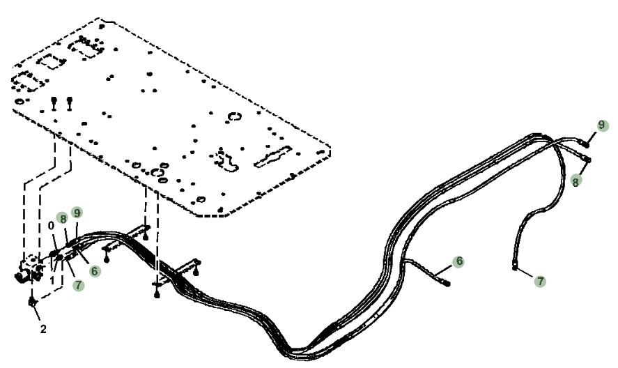 Hitachi ZX470LC-6 installation diagram showing hydraulic hose 4713141 at Pipe No. 8