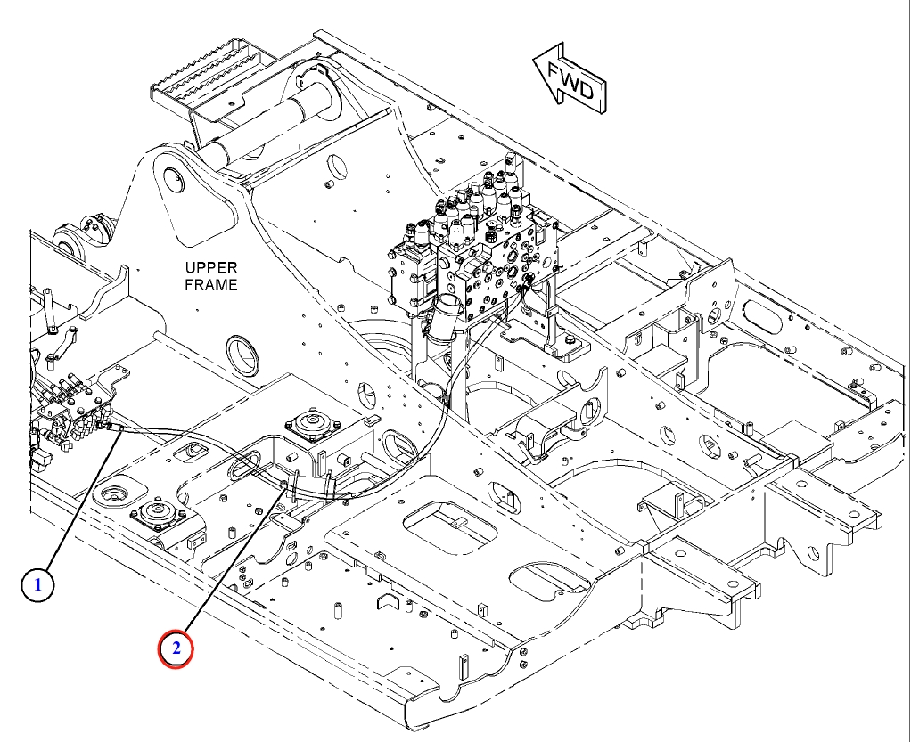 Caterpillar CAT®316F installation diagram showing hydraulic hose 319-9976 at Pipe No. 2