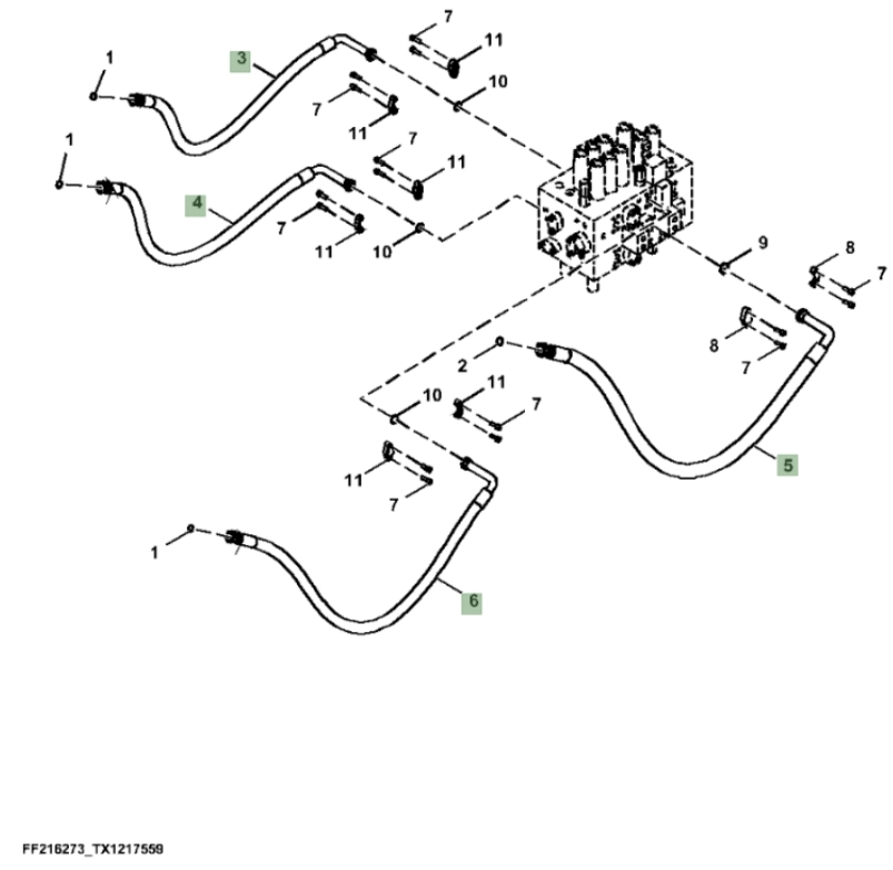 Hitachi ZX260F-LL-6N installation diagram showing hydraulic hose 9263974 at Pipe No. 5