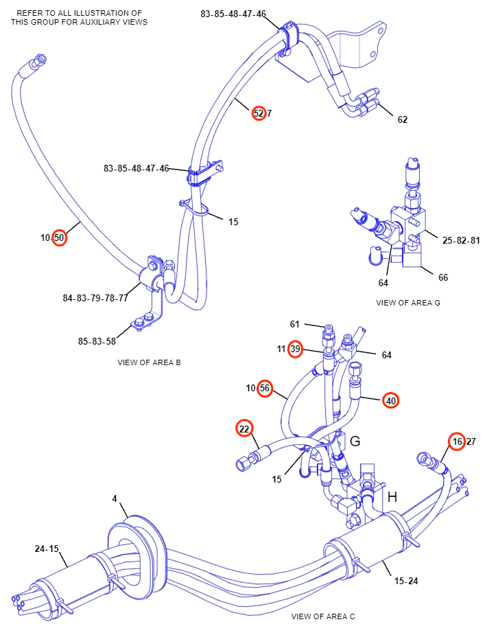 Caterpillar CAT®312D L installation diagram showing hydraulic hose 329-2730 at Pipe No. 16