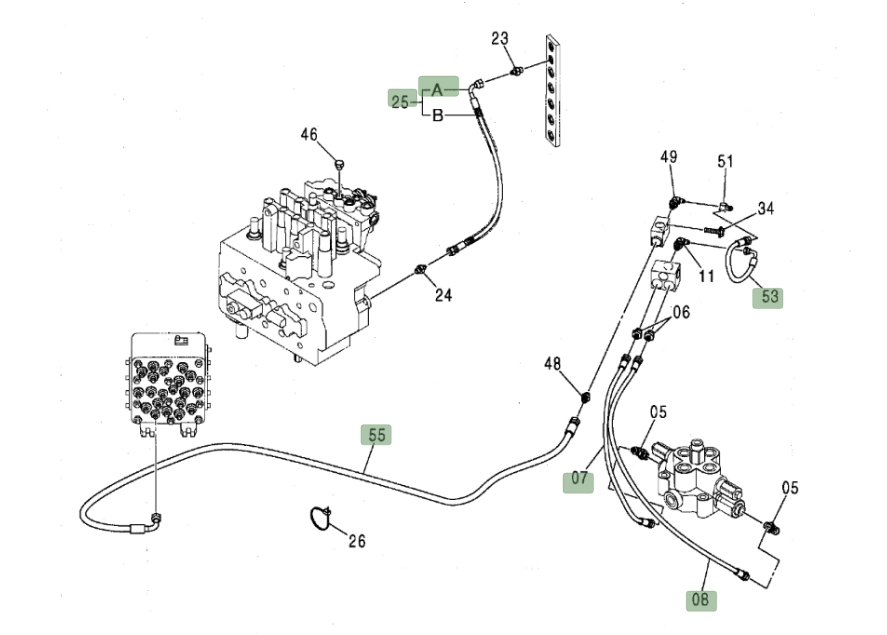 Hitachi ZX160LC installation diagram showing hydraulic hose 4269799 at Pipe No. 8