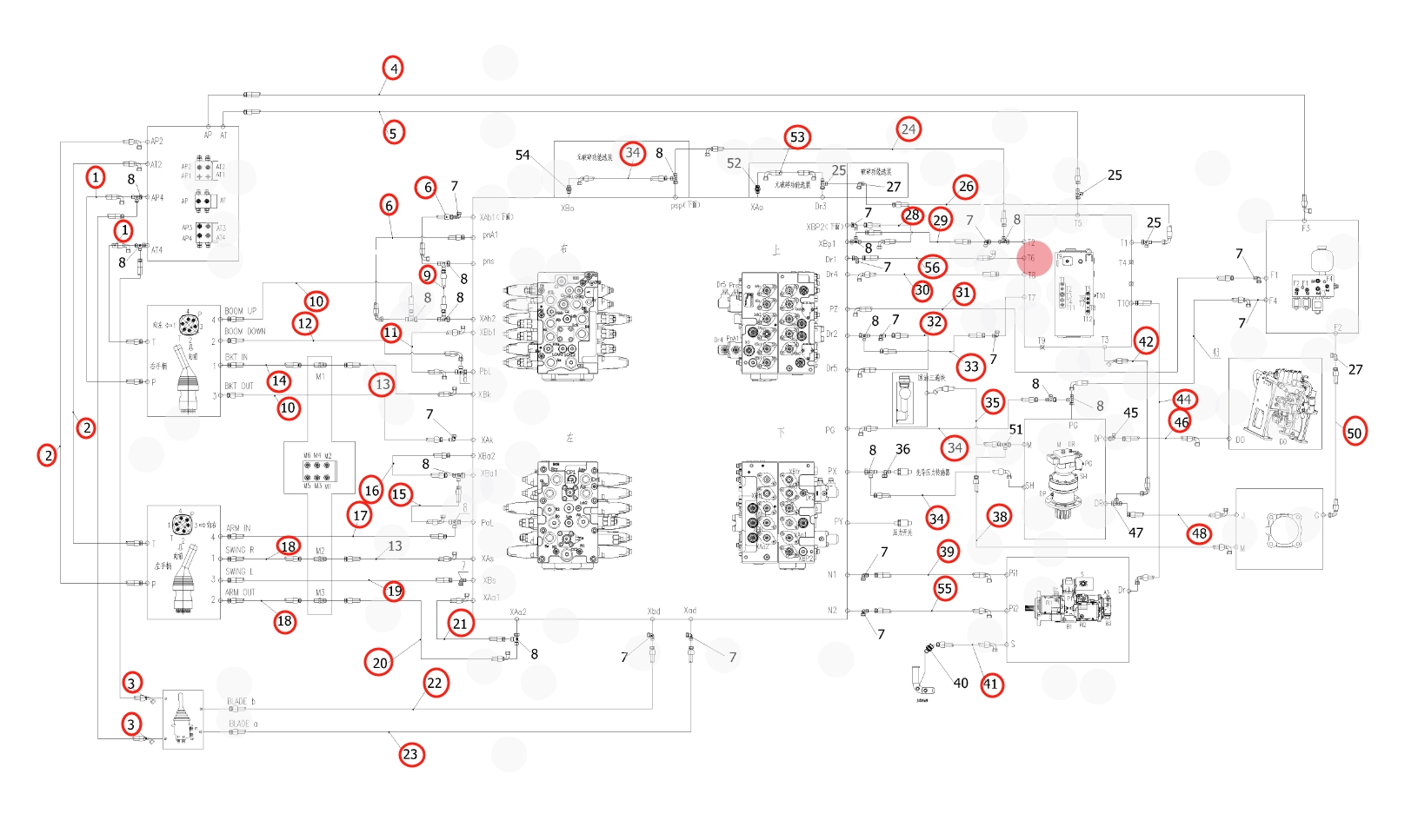 Sunward SWE150W installation diagram showing hydraulic hose 730502000092 at Pipe No. 30
