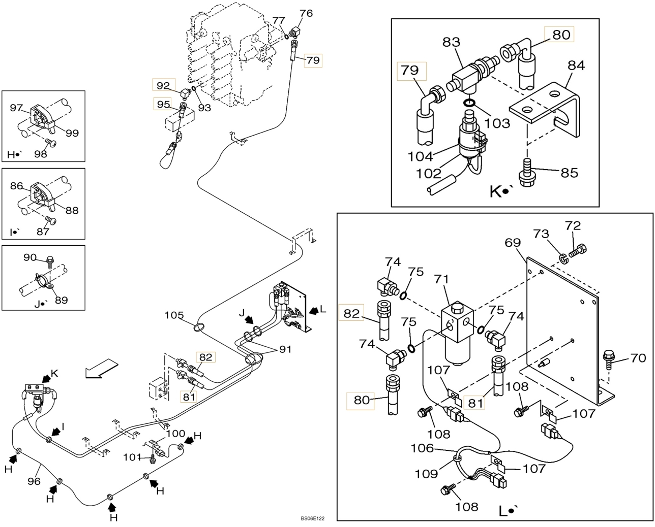 Case CX800 installation diagram showing hydraulic hose 153484A1 at Pipe No. 81