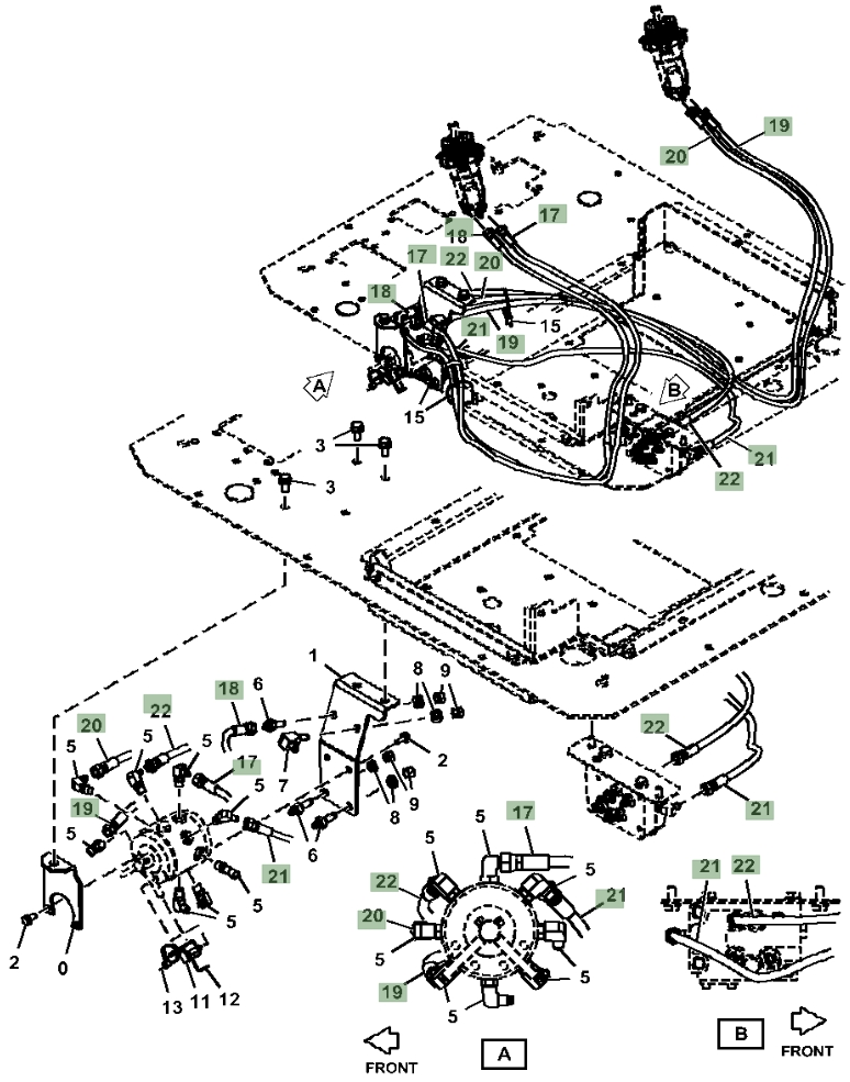 Hitachi ZX75US-5N installation diagram showing hydraulic hose 4262277 at Pipe No. 18