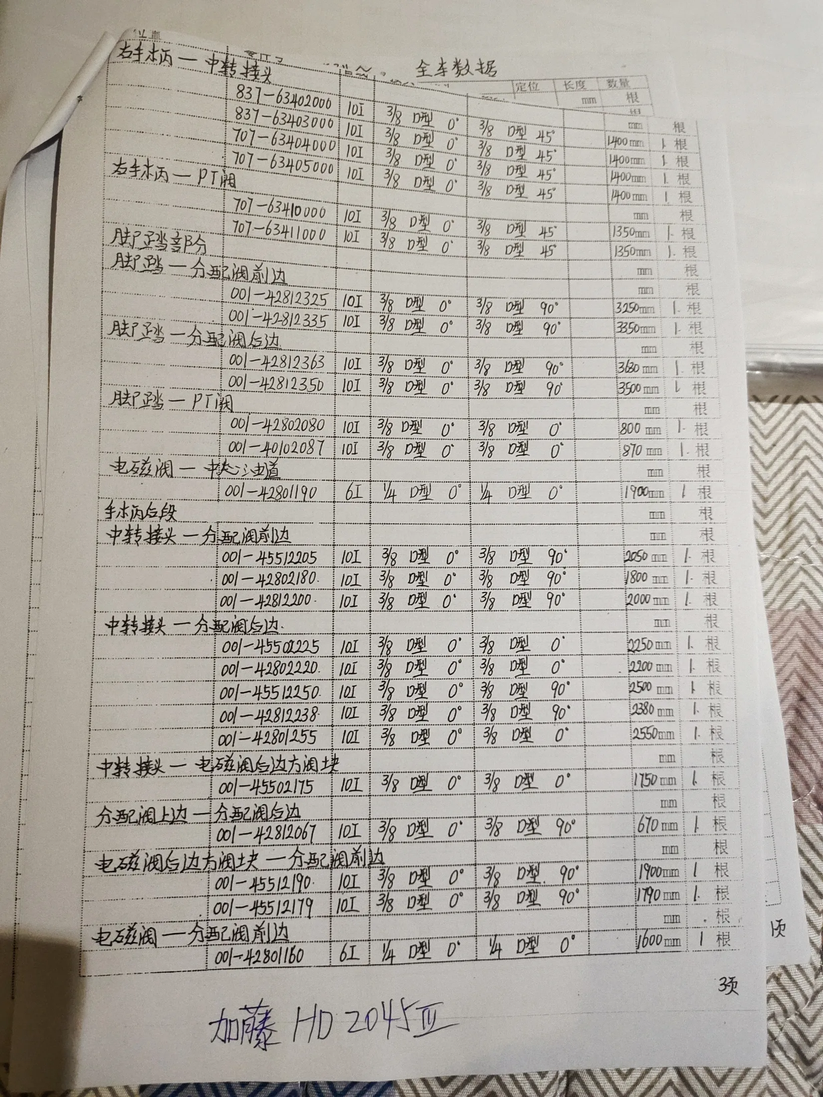 加藤HD2045 III安装示意图适用于液压胶管001-42801190