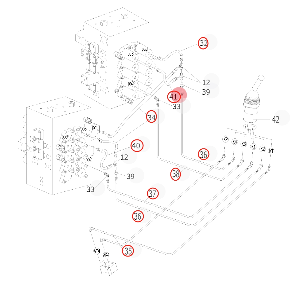 Sunward SWE470E-3 installation diagram showing hydraulic hose 730502001770 at Pipe No. 32