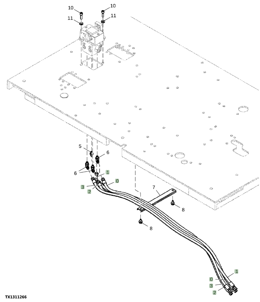 Hitachi EX1200-7 installation diagram showing hydraulic hose 4676504 at Pipe No. 0