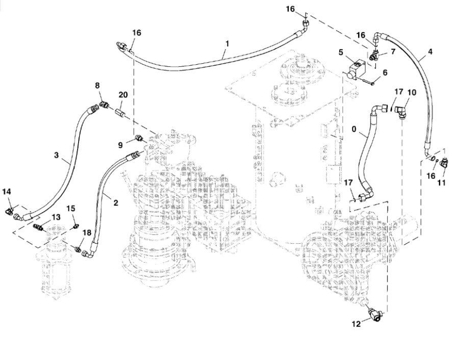 Hitachi ZX130-6N installation diagram showing hydraulic hose 4669430 at Pipe No. 0
